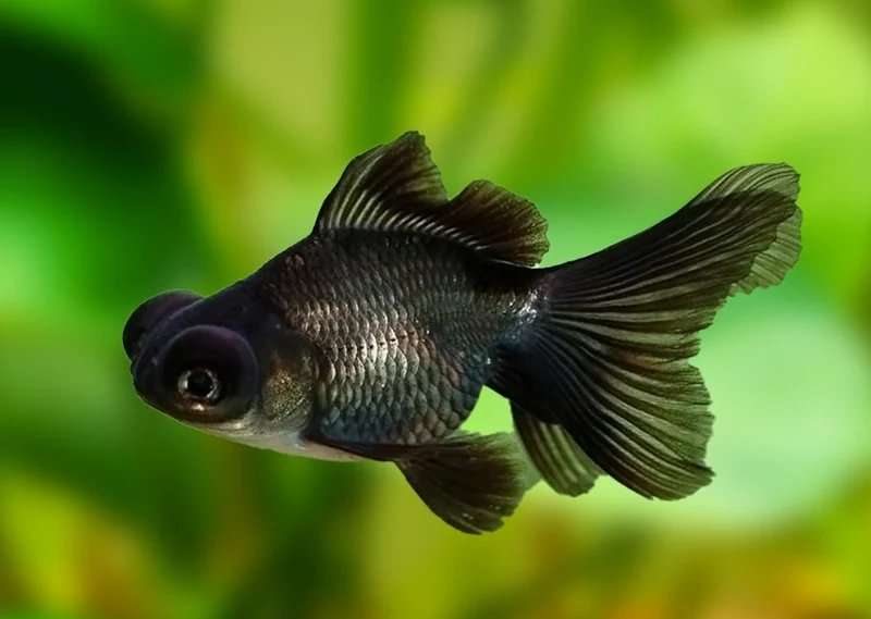 Black fancy goldfish at Zu-nique Pet Shop